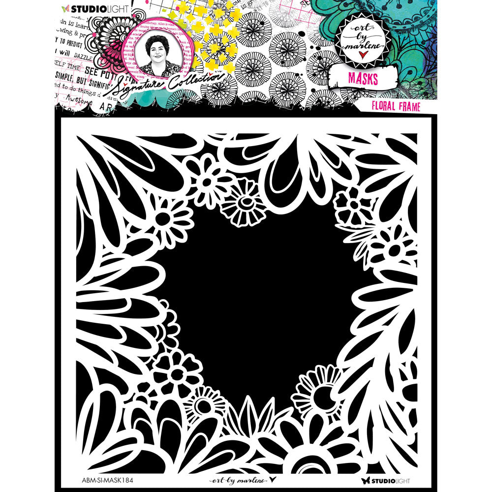 Art by Marlene Floral Frame Stencil - Art Journal Junction
