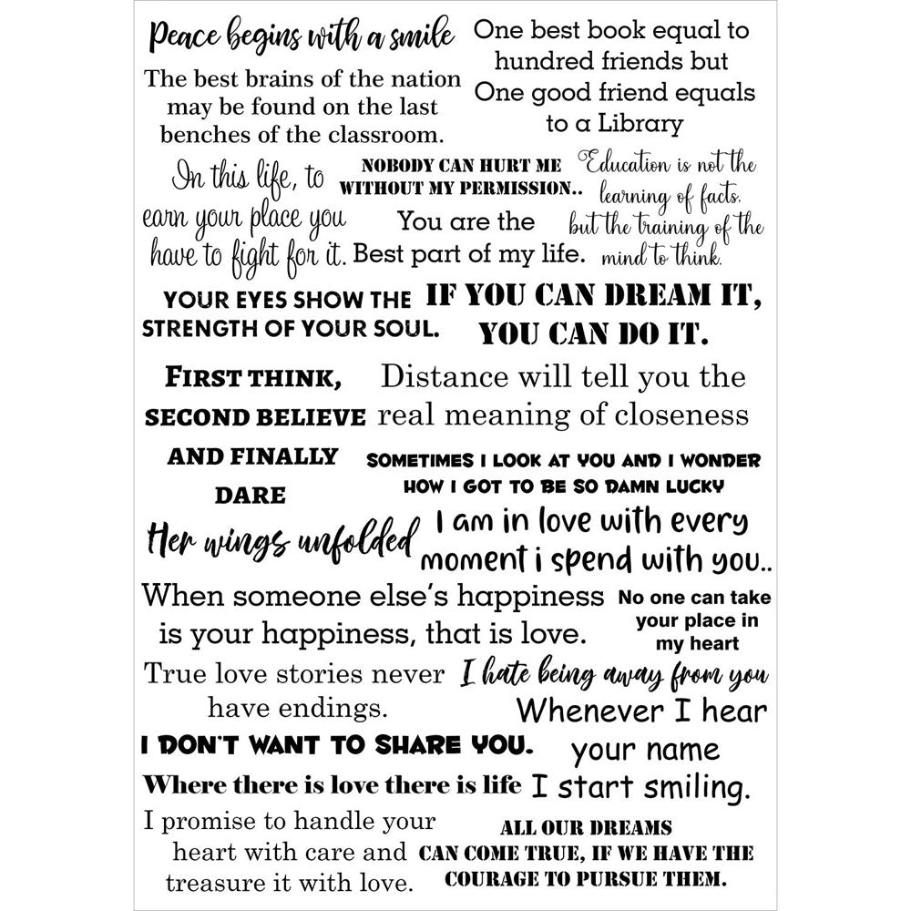 Dress My Craft Sentiments 4 Transfer Me Sheet - Art Journal Junction