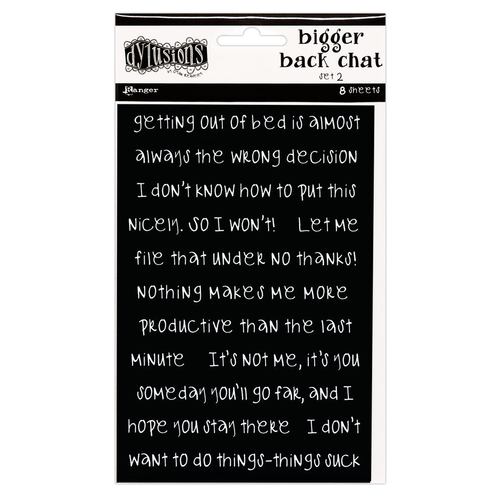 Dylusions Black Bigger Back Chat Stickers 2 - Art Journal Junction