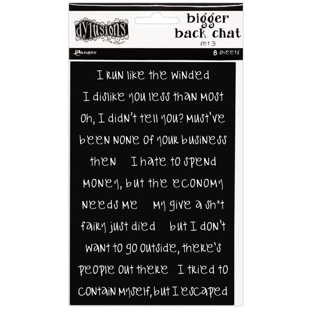 Dylusions Black Bigger Back Chat Stickers 3 - Art Journal Junction