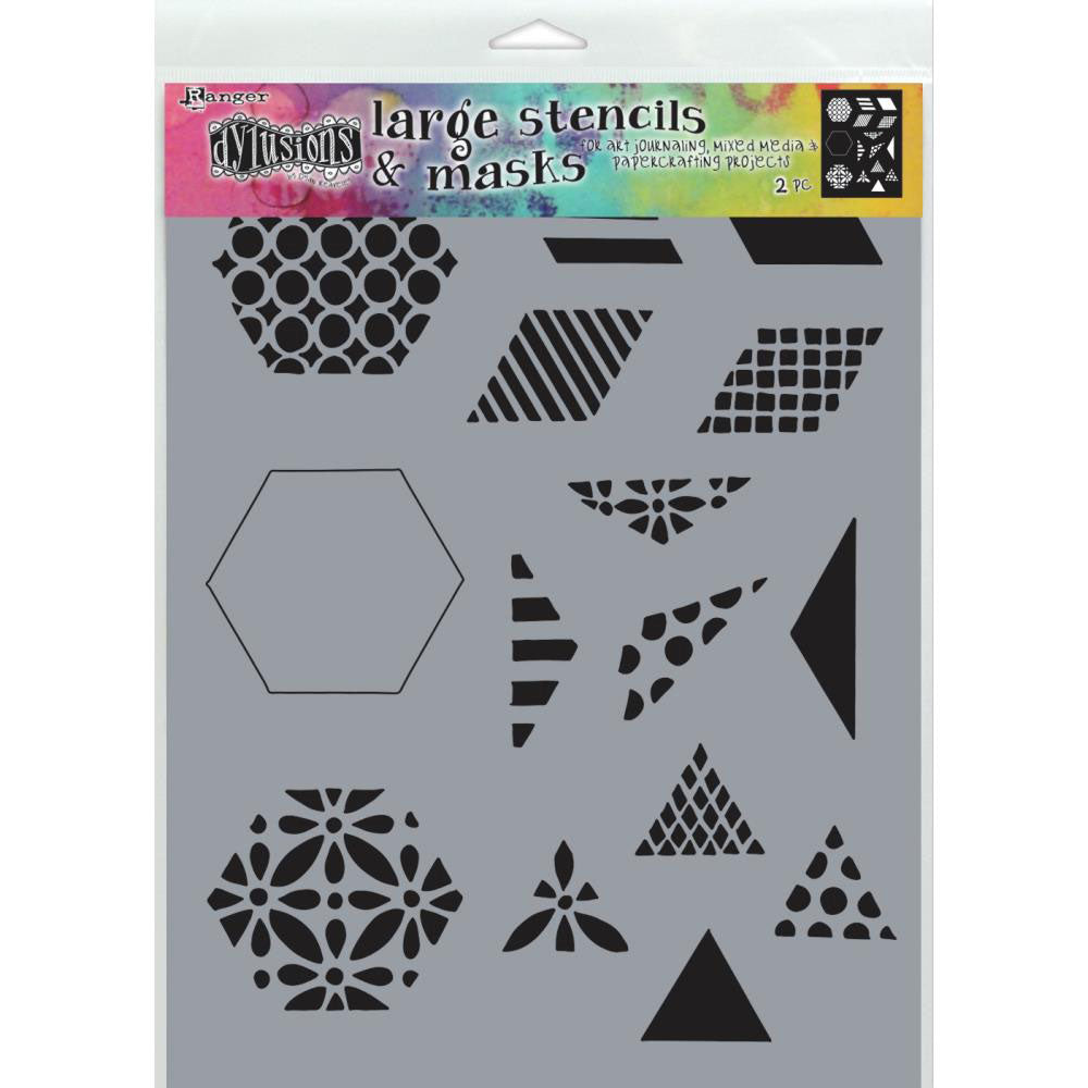 Dylusions Large 1.5" Quilt Stencil - Art Journal Junction
