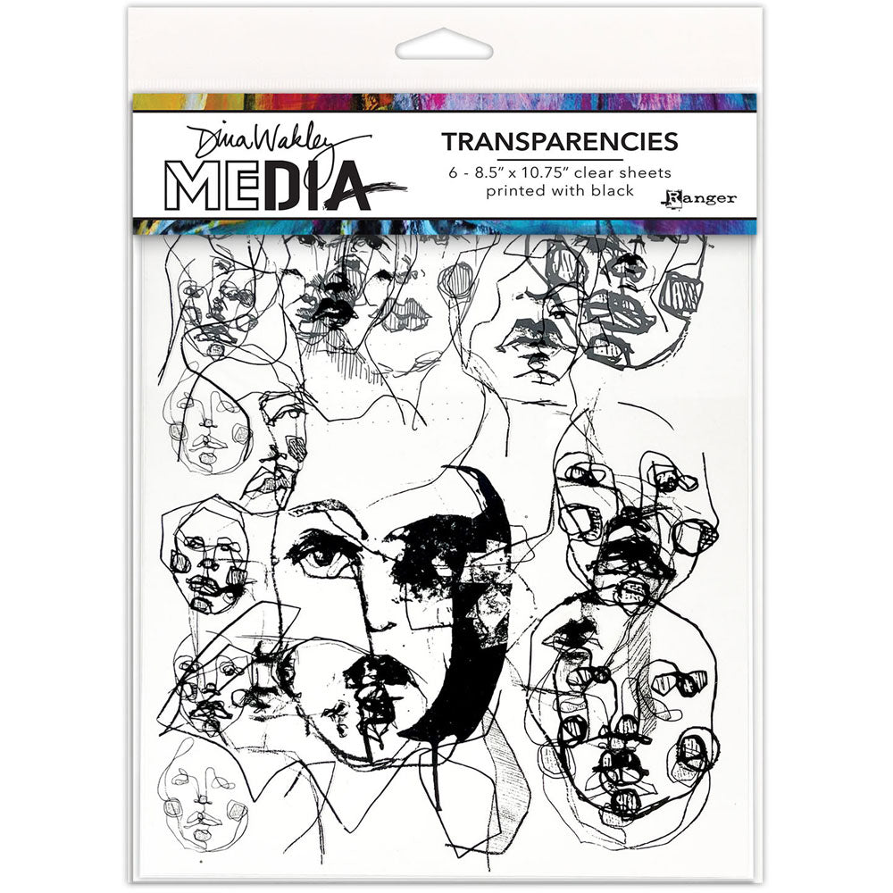 Dina Wakley Media Abstract Portraits 1 Transparencies - Art Journal Junction