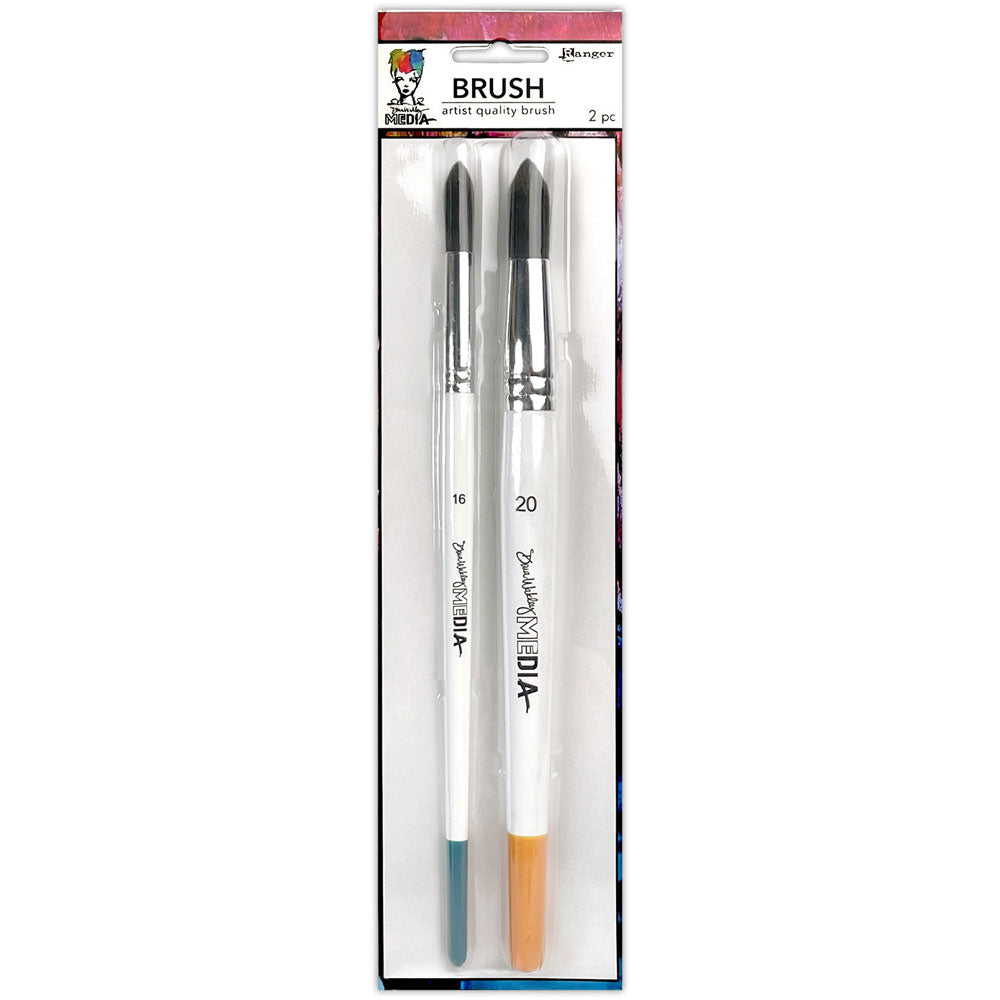 Dina Wakley Media Round Paint Brushes - 2 pk - Art Journal Junction