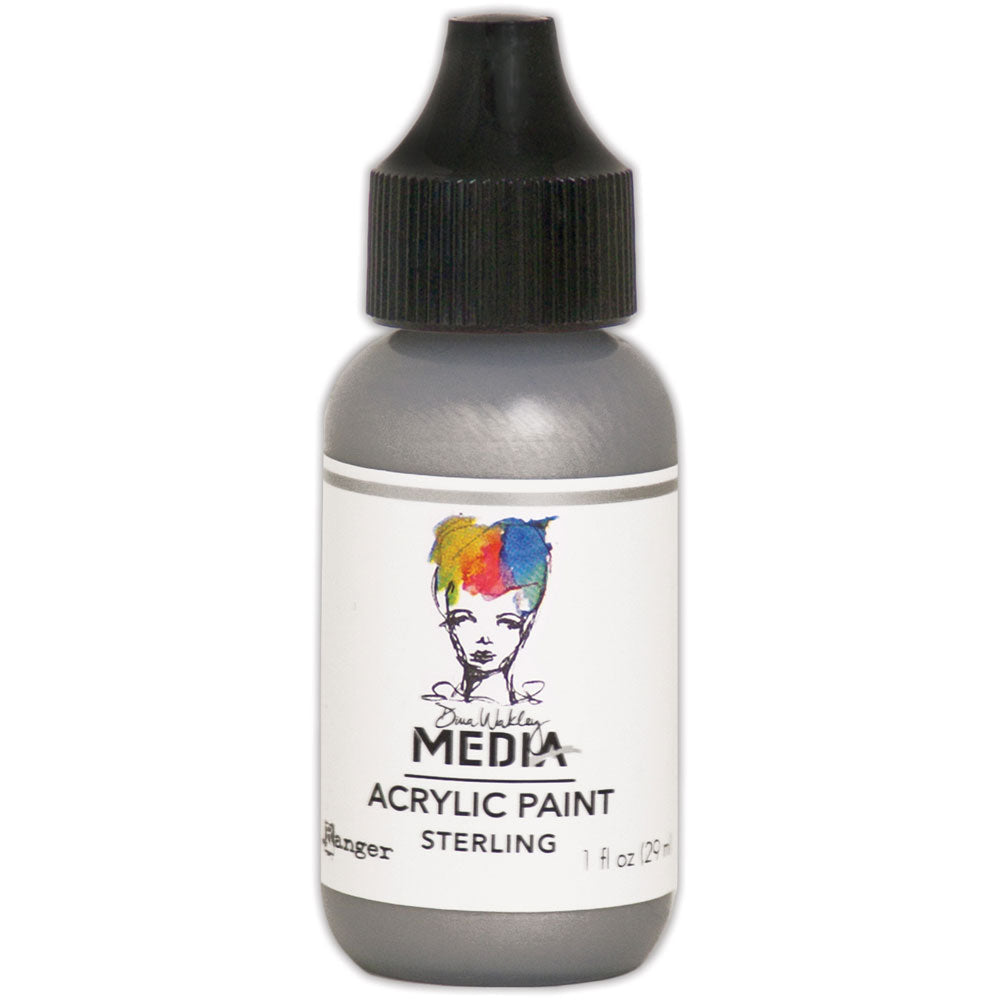 Dina Wakley Media Heavy Body Acrylic Paint - Sterling - Art Journal Junction