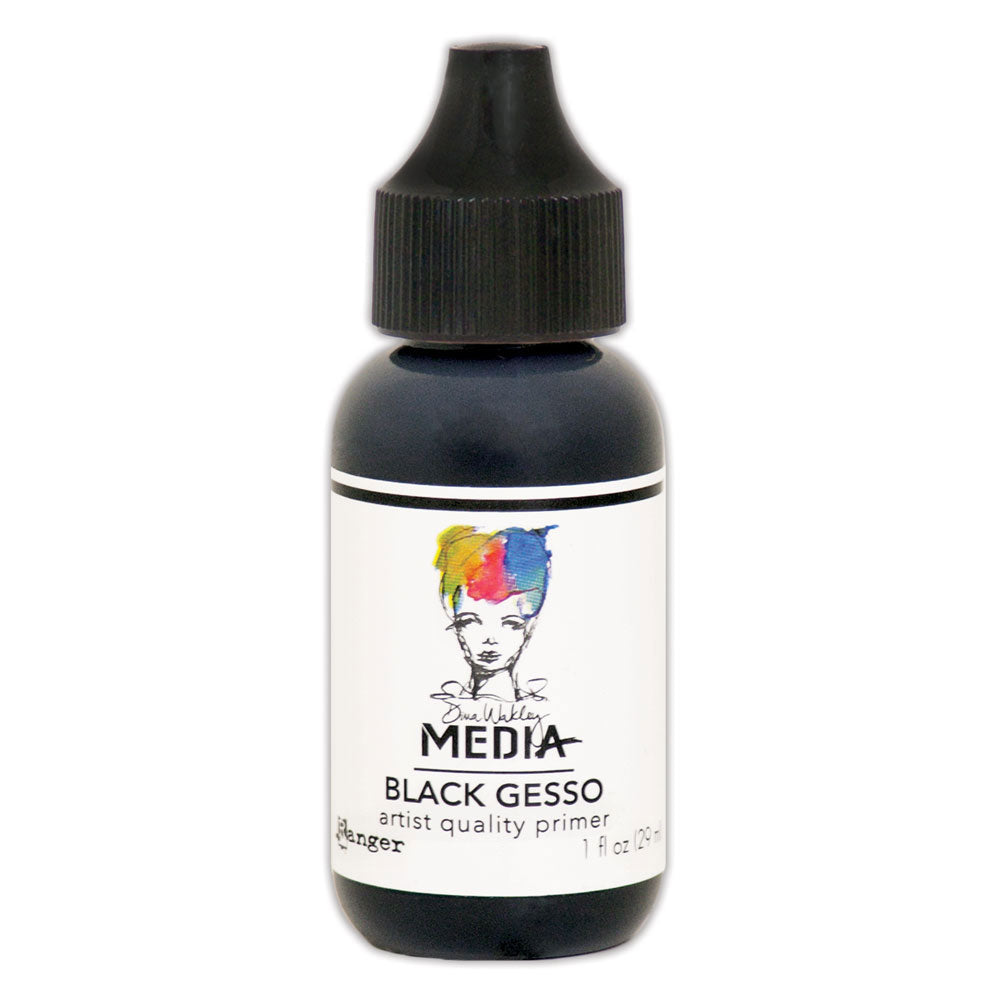 Dina Wakley Media Black Gesso, 1oz bottle - Art Journal Junction