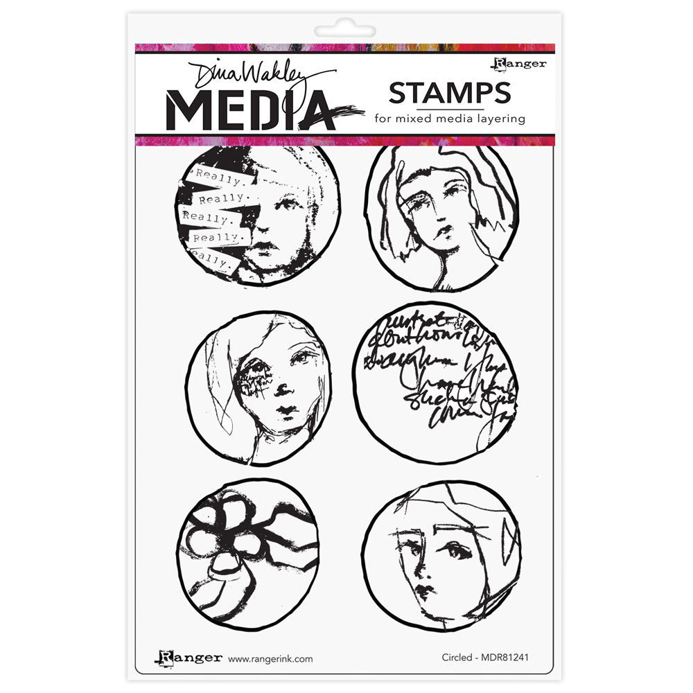 Dina Wakley Media Circled Stamp Set - Art Journal Junction