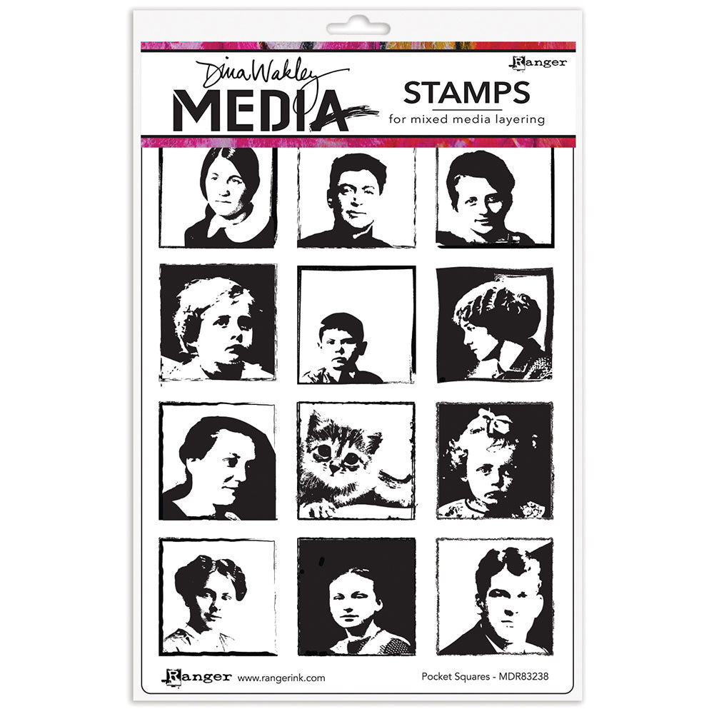 Dina Wakley Media Pocket Squares Stamp Set
