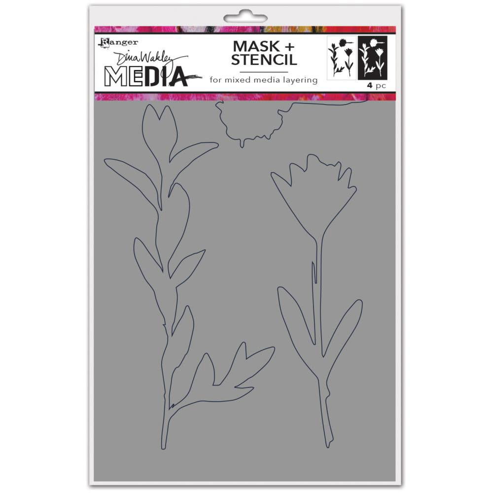 Dina Wakley Media Growing Stencil & Masks - Art Journal Junction