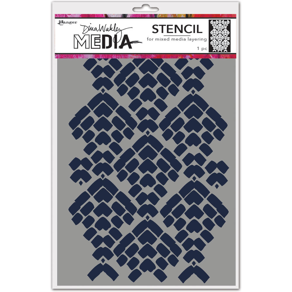 Dina Wakley Media Mosaic Cobblestone Stencil - Art Journal Junction