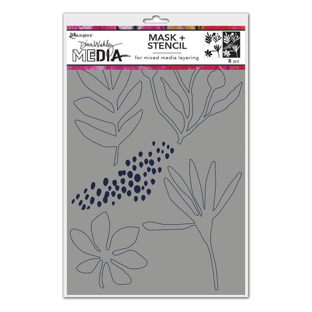 Dina Wakley Media Things that Grow Stencil & Masks - Art Journal Junction