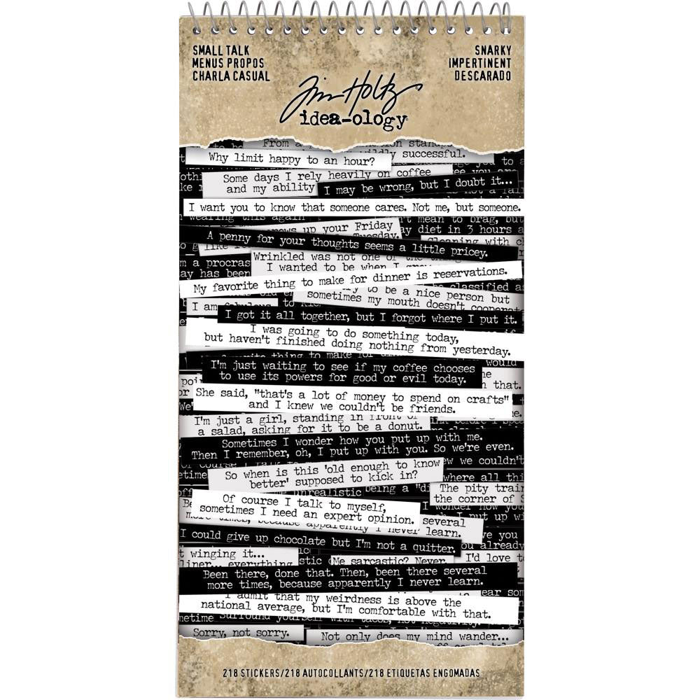 Tim Holtz Idea-ology Small Talk Snarky Sticker Book - Art Journal Junction