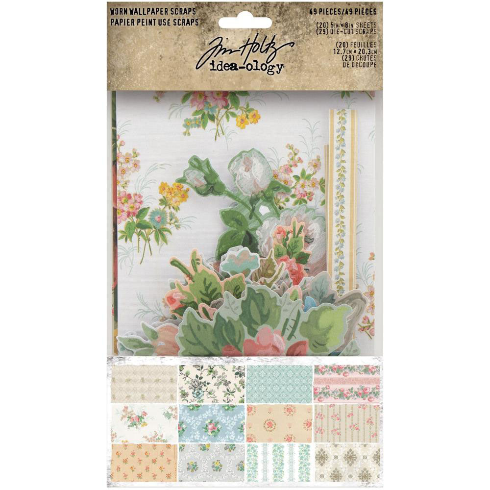 Tim Holtz Idea-ology Worn Wallpaper Scraps - Art Journal Junction