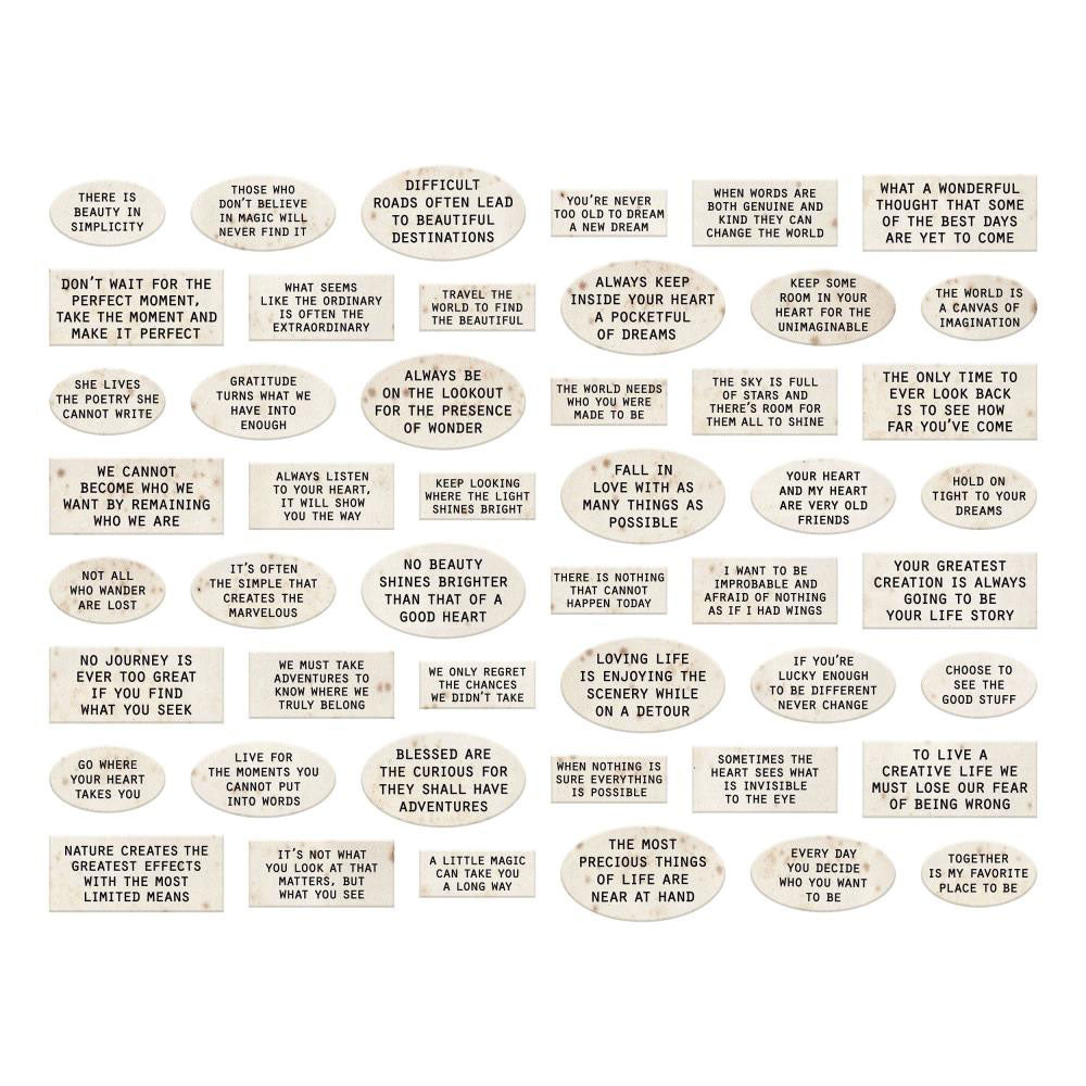 Tim Holtz Idea-ology Labels Quote Chips - Art Journal Junction