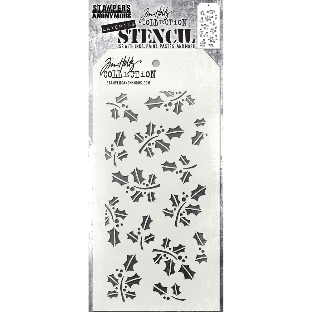 Tim Holtz Layering Stencil - Hollyberry THS165