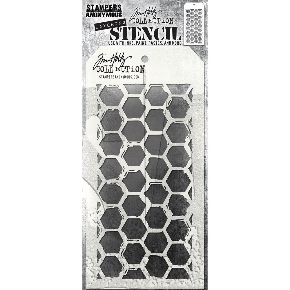 Tim Holtz Layering Stencil - Brush Hex THS166