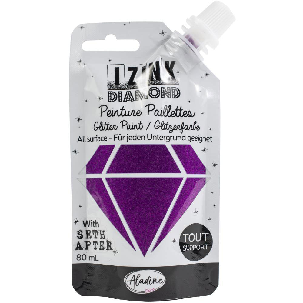 iZink Rose Eggplant Diamond Glitter Paint - Art Journal Junction
