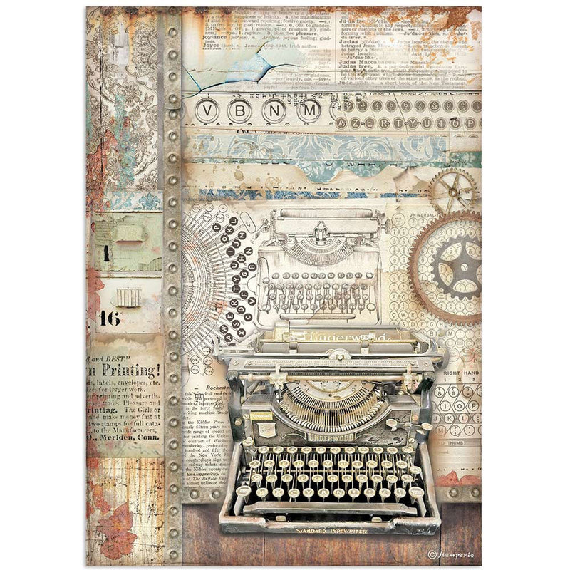 Stamperia Lady Vagabond Lifestyle Typewriter Decoupage Rice Paper – Art  Journal Junction