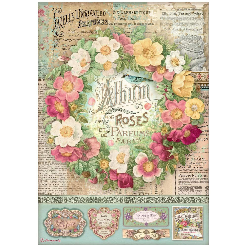 Stamperia Rose Parfum Album De Roses Decoupage Rice Paper