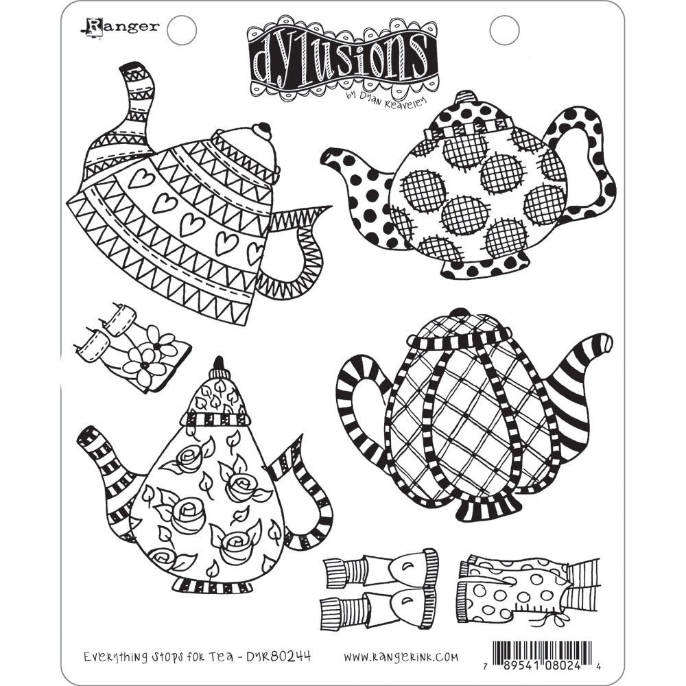 Dylusions Everything Stops for Tea Stamp Set