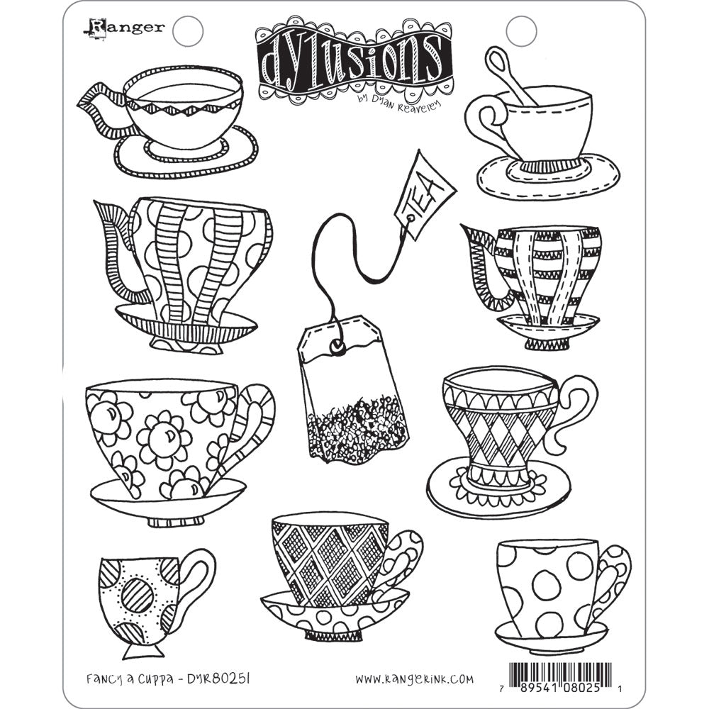 Dylusions Fancy a Cuppa Stamp Set