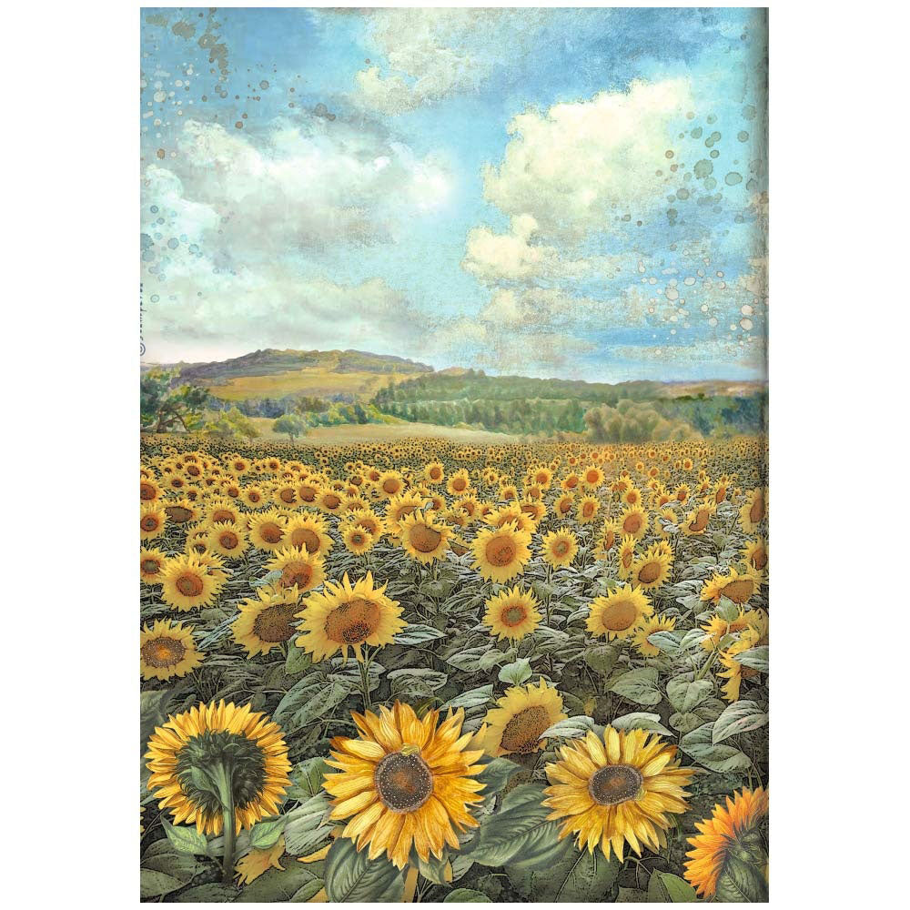 Stamperia Sunflower Art Landscape Decoupage Rice Paper