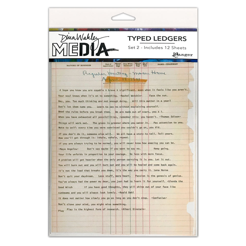 Dina Wakley Media Typed Ledgers - Set 2 - Art Journal Junction