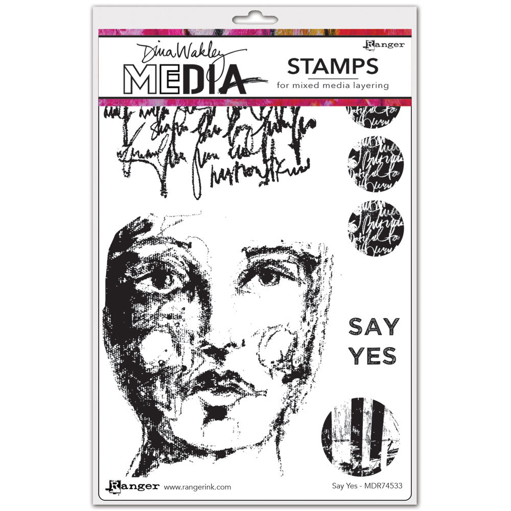 Dina Wakley Media Say Yes Stamp Set - Art Journal Junction