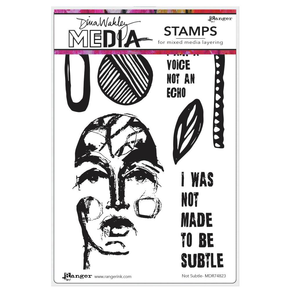 Dina Wakley Media Not Subtle Stamp Set - Art Journal Junction