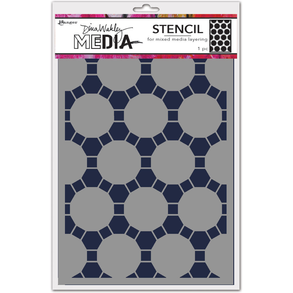 Dina Wakley Media Connected Dots Stencil - Art Journal Junction