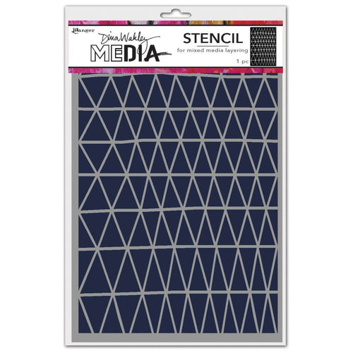 Dina Wakley Media Triangle Fence Stencil - Art Journal Junction