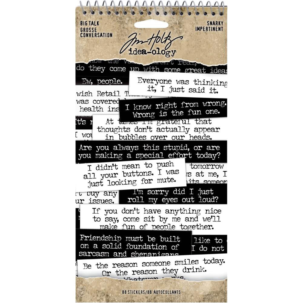 Tim Holtz Idea-ology Big Talk Snarky Sticker Book