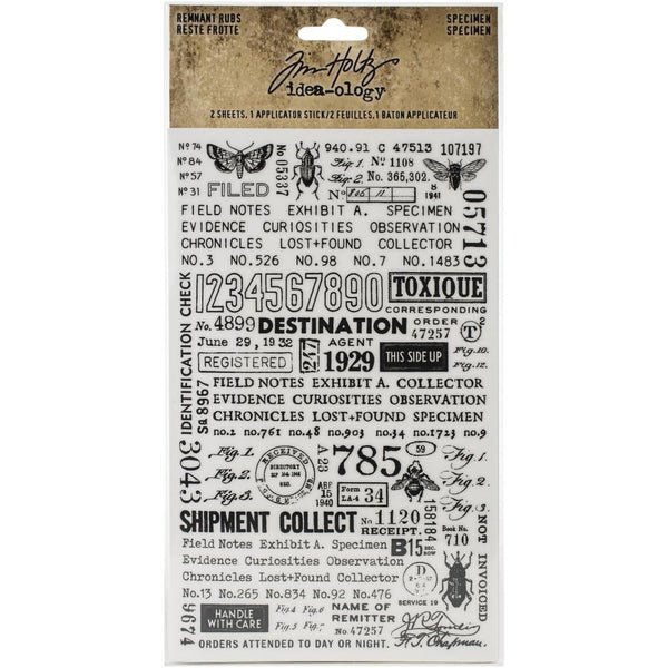 Tim Holtz Idea-ology Specimen Remnant Rubs - Art Journal Junction