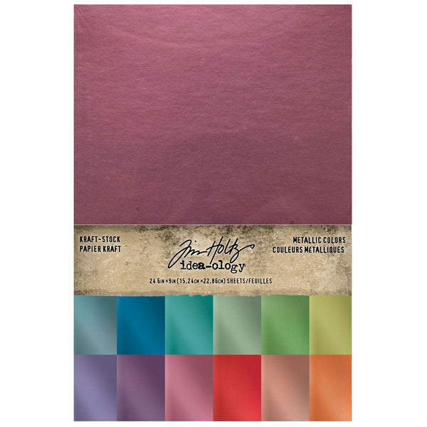 Tim Holtz Idea-ology 6x9 Metallic Colors Kraft Stock - Art Journal Junction