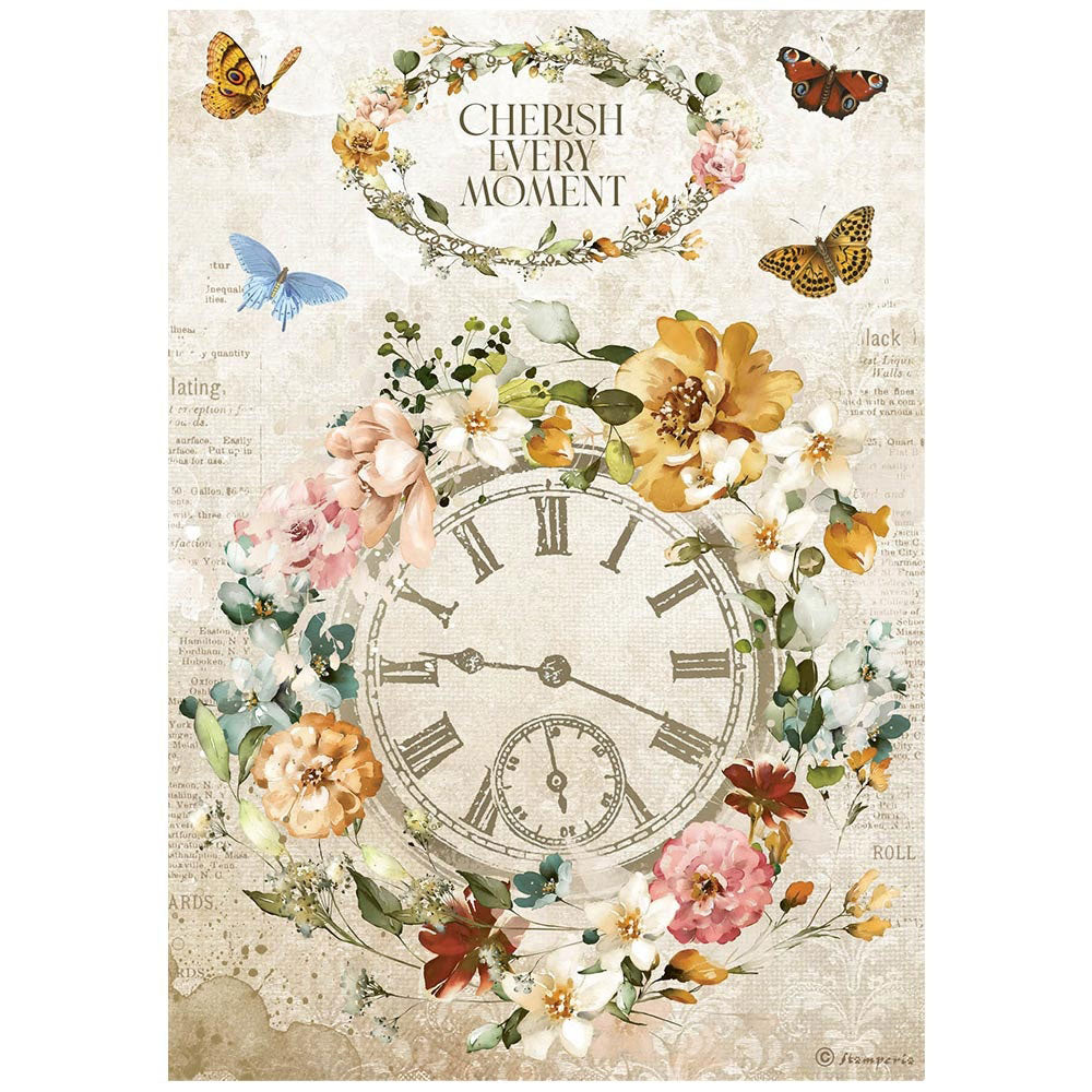 Stamperia Garden of Promises Cherish Every Moment Decoupage Rice Paper