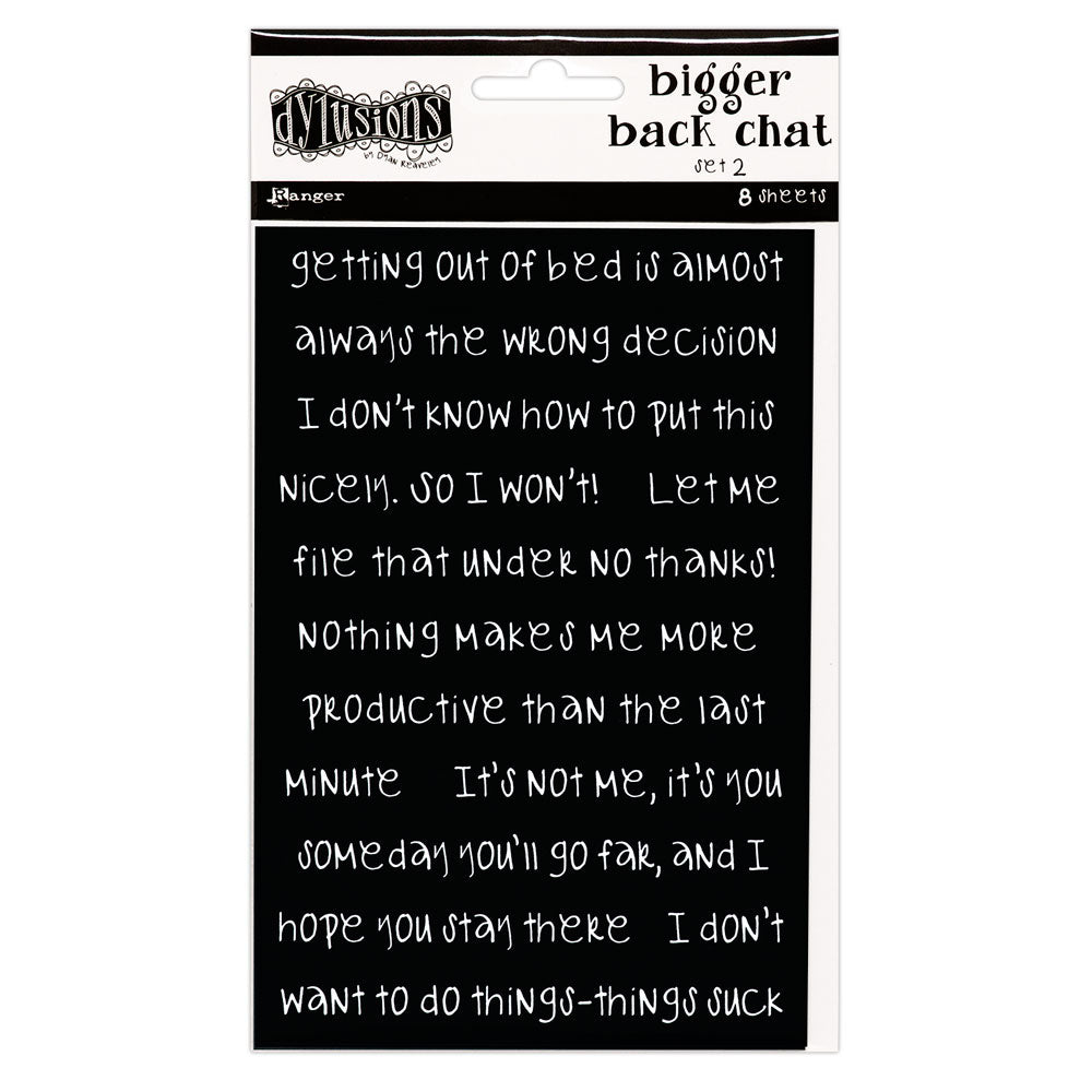 Dylusions Black Bigger Back Chat Stickers 2