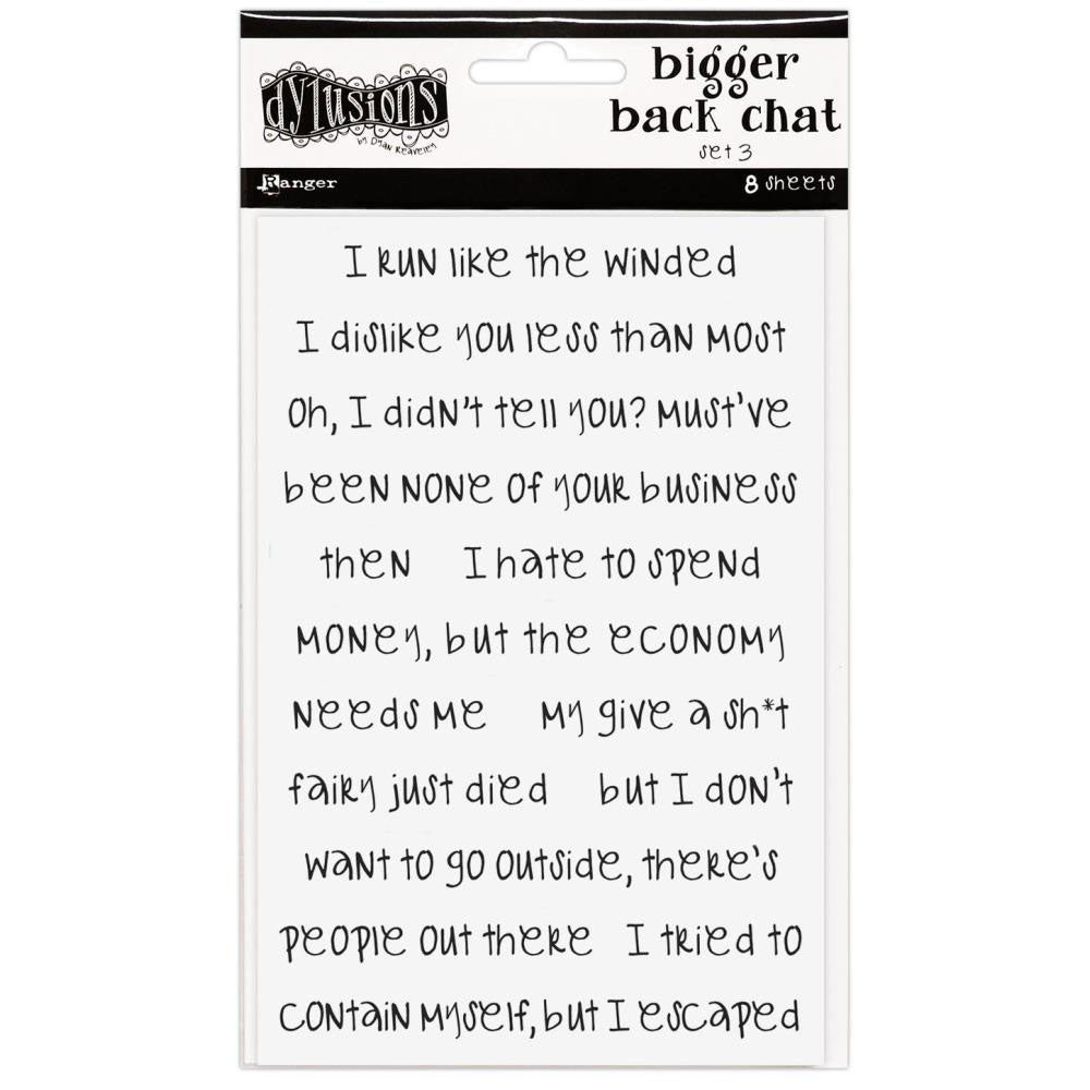 Dylusions White Bigger Back Chat Stickers 3