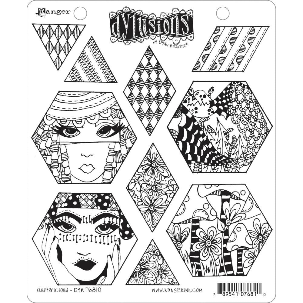 Dylusions Quiltalicious Stamp Set