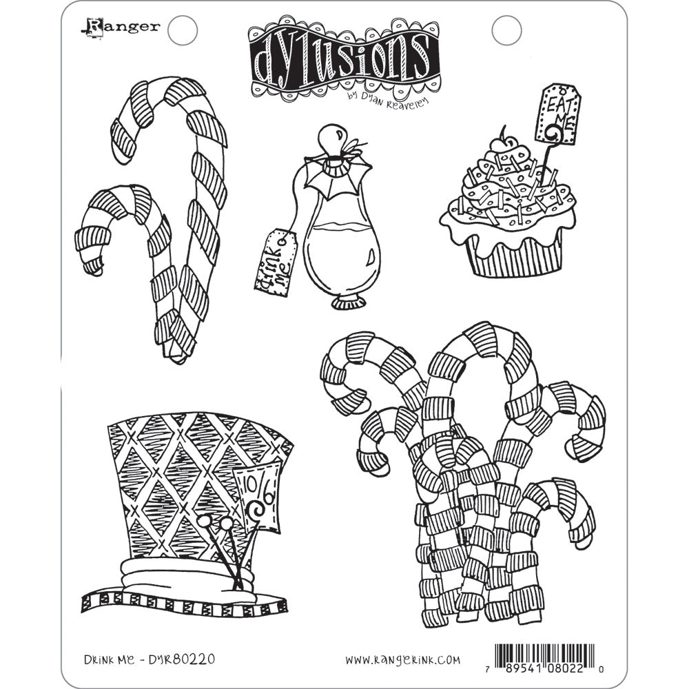 Dylusions Drink Me Stamp Set