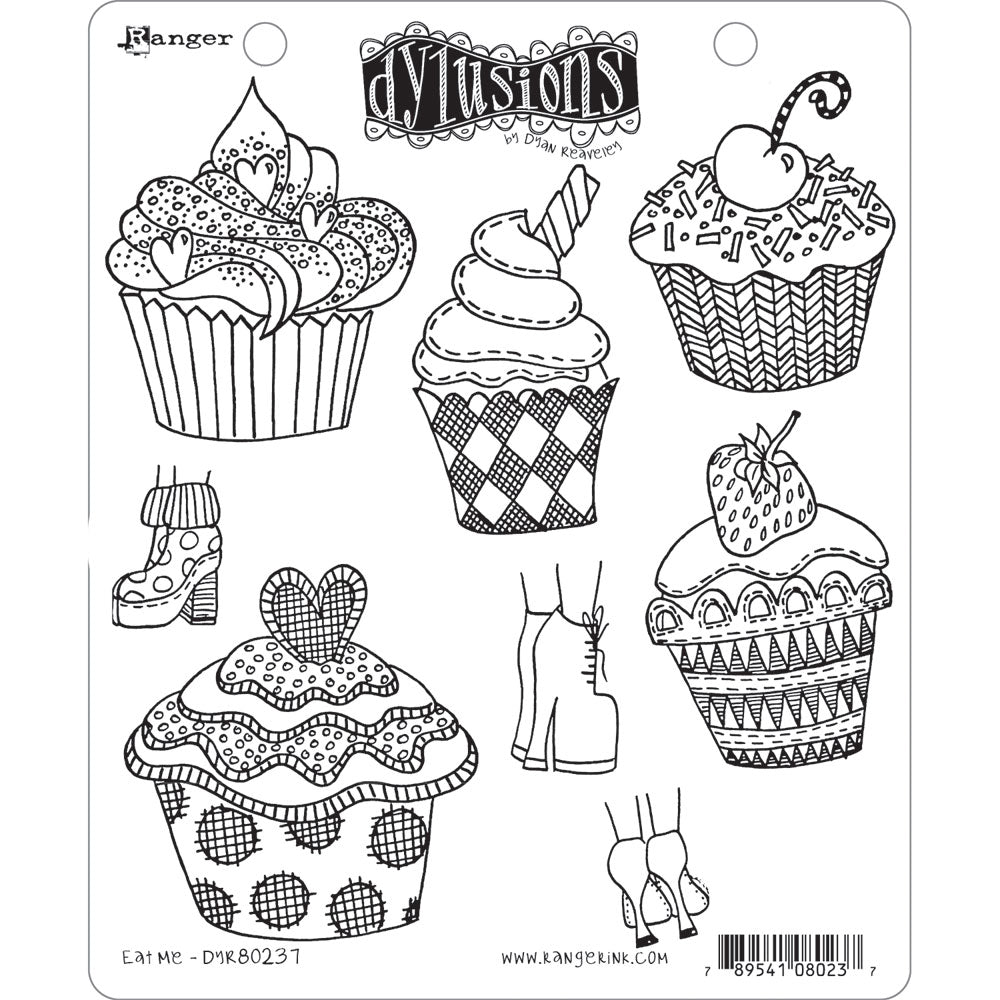 Dylusions Eat Me Stamp Set