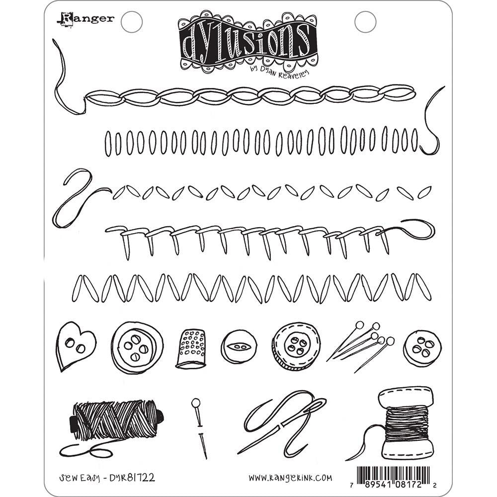 Dylusions Sew Easy Stamp Set