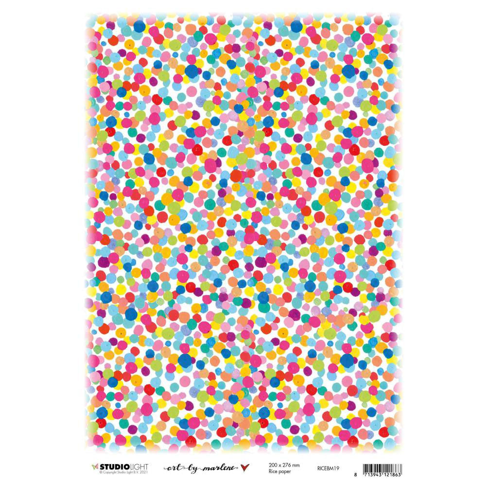 Art by Marlene Multicolor Dots Decoupage Rice Paper