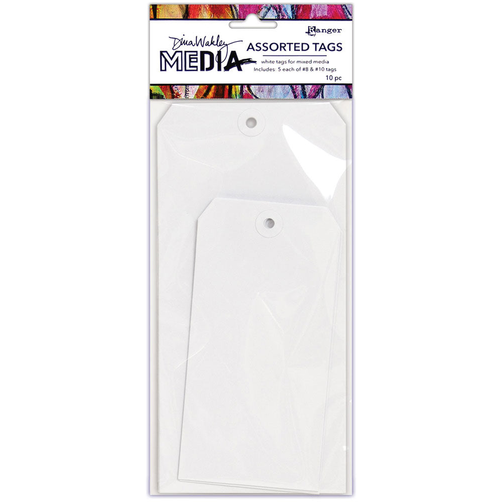 Dina Wakley Media White Assorted Tags - Size #8 and #10