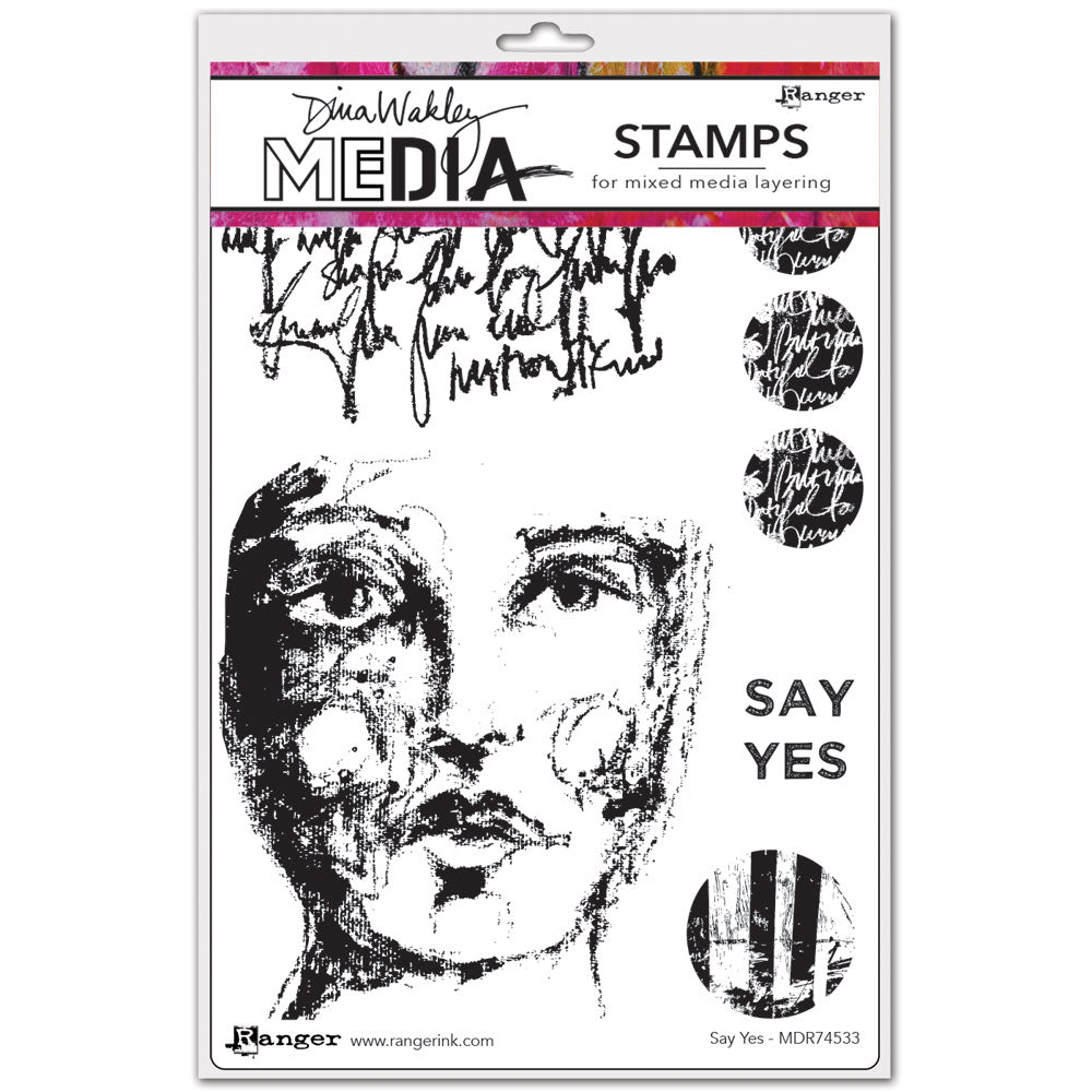 Dina Wakley Media Say Yes Stamp Set