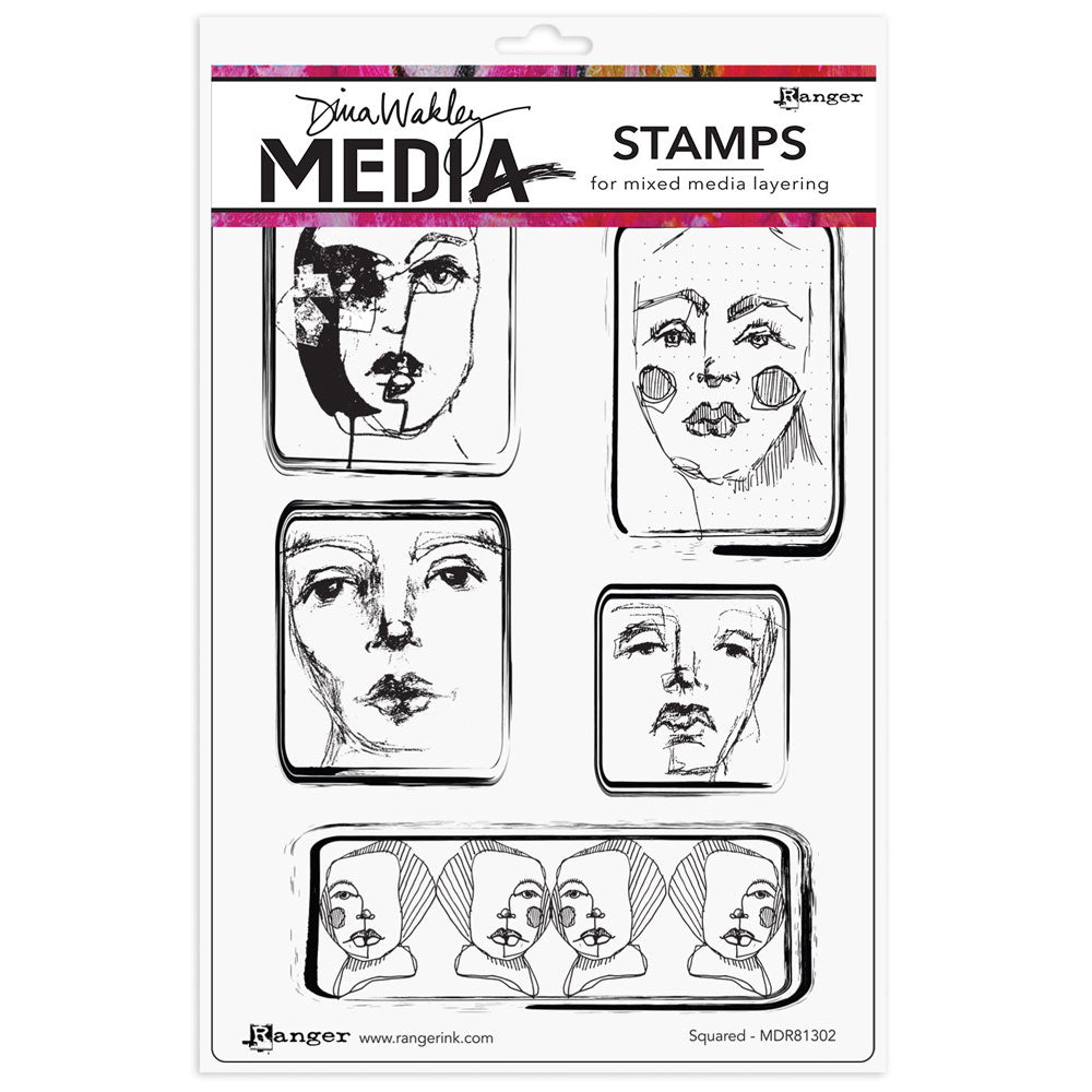 Dina Wakley Media Squared Stamp Set