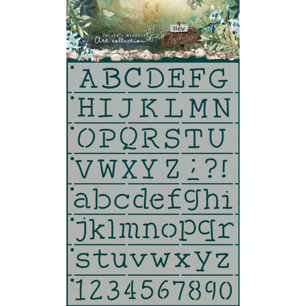 Jenine's Mindful Art New Awakening Playful Typewriter Alphabet Stencil