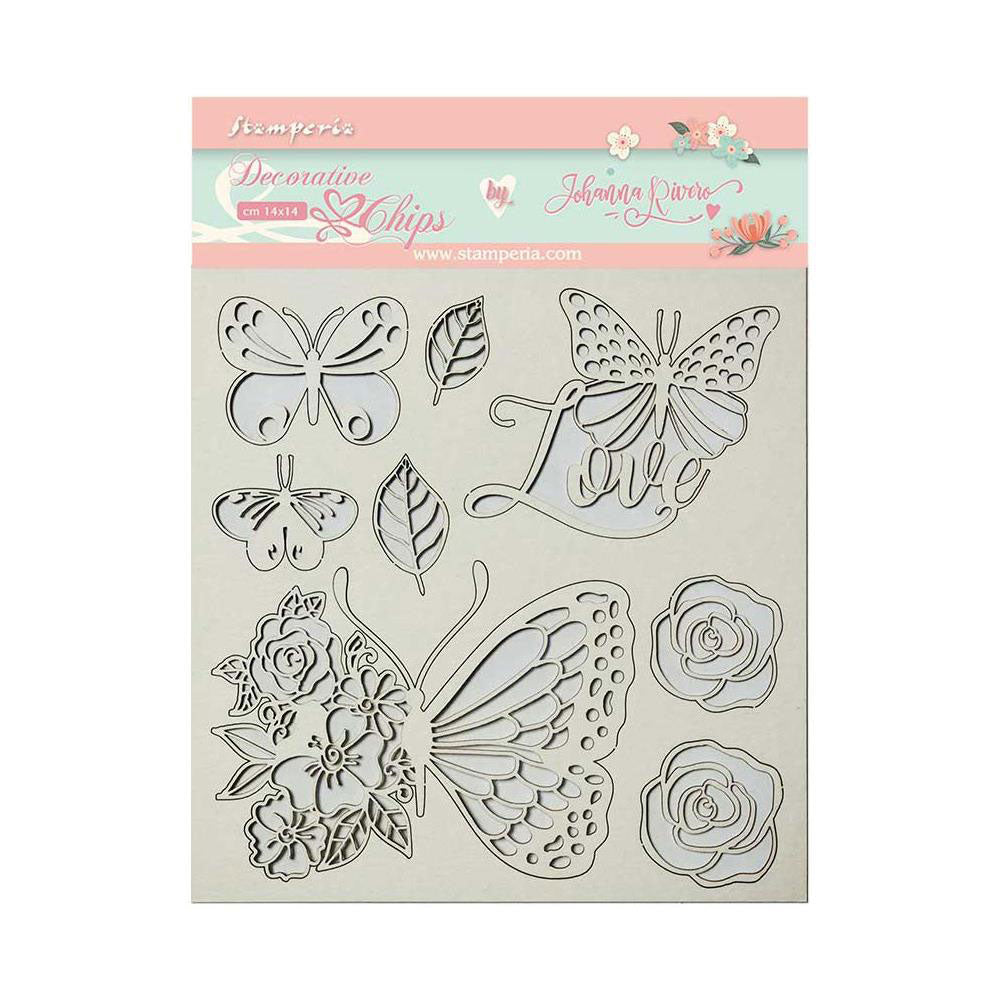 Stamperia Circle of Love Butterfly Decorative Chips