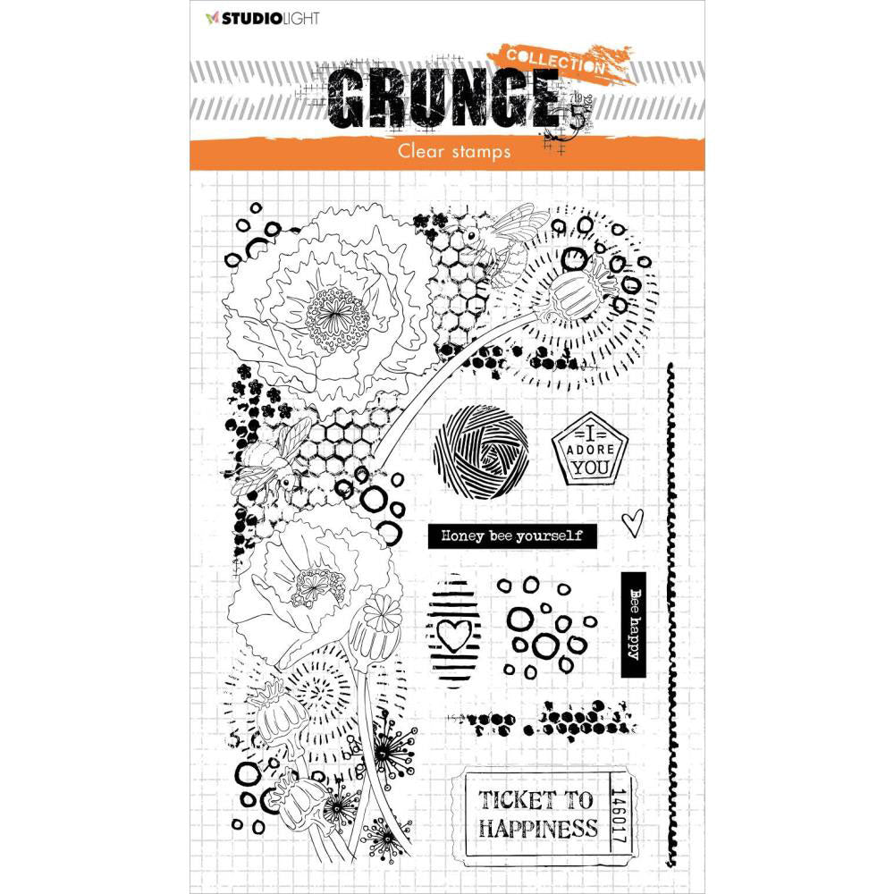 Studio Light Grunge Honey Bee Elements Clear Stamp Set