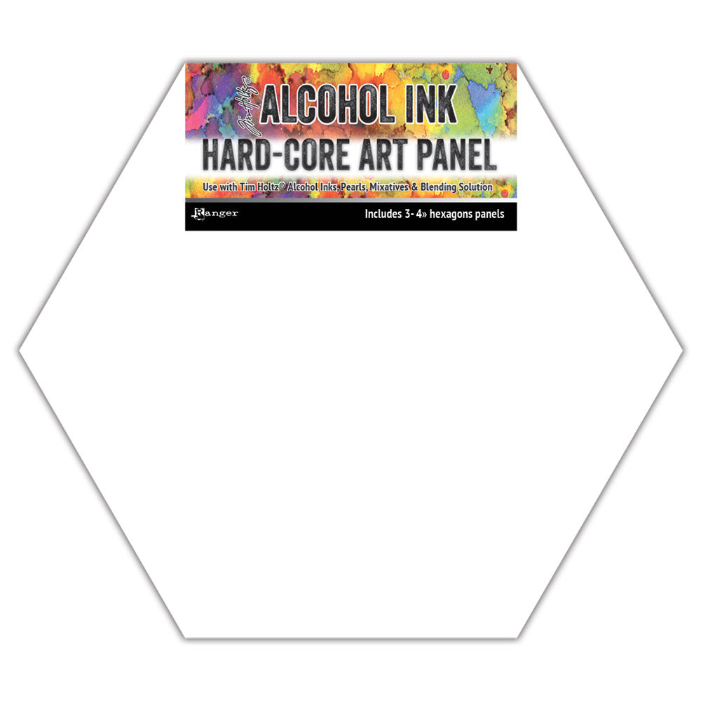 Tim Holtz Alcohol Ink Hard-Core Art Panels - 4" Hexagons multi pack