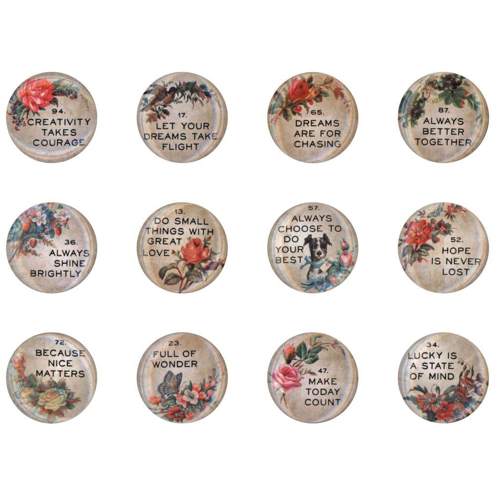 Tim Holtz Idea-ology Quote Flair Buttons